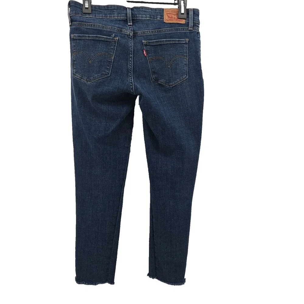 Levis 711 Women Skinny Jeans Size 28 Embroidered Ankle Frayed